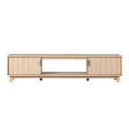 2-Door TV Stand with Reeded Front and Open Storage