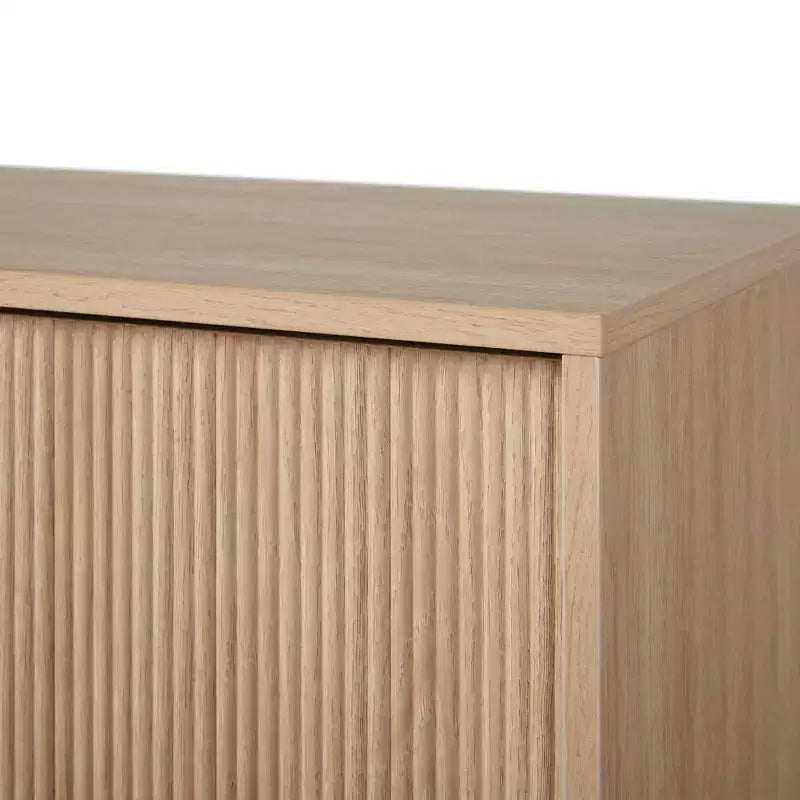 2-Door TV Stand with Reeded Front and Open Storage