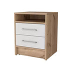 Nightstand with Two Drawers and Open Shelf