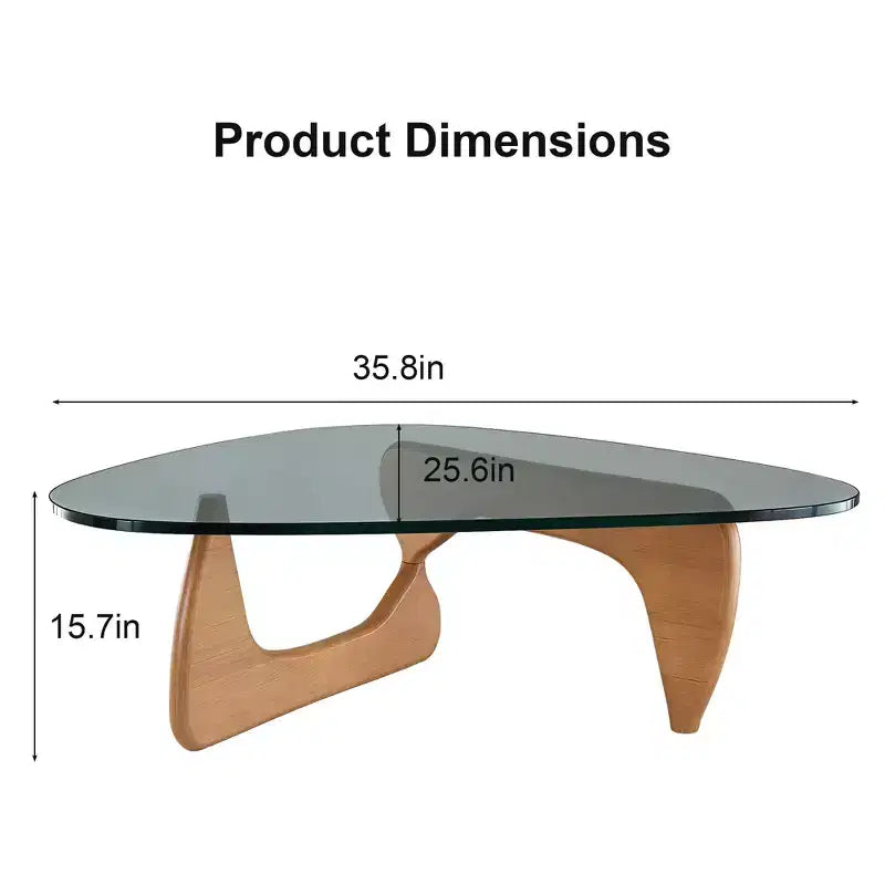 Glass Top Coffee Table with Wood Frame