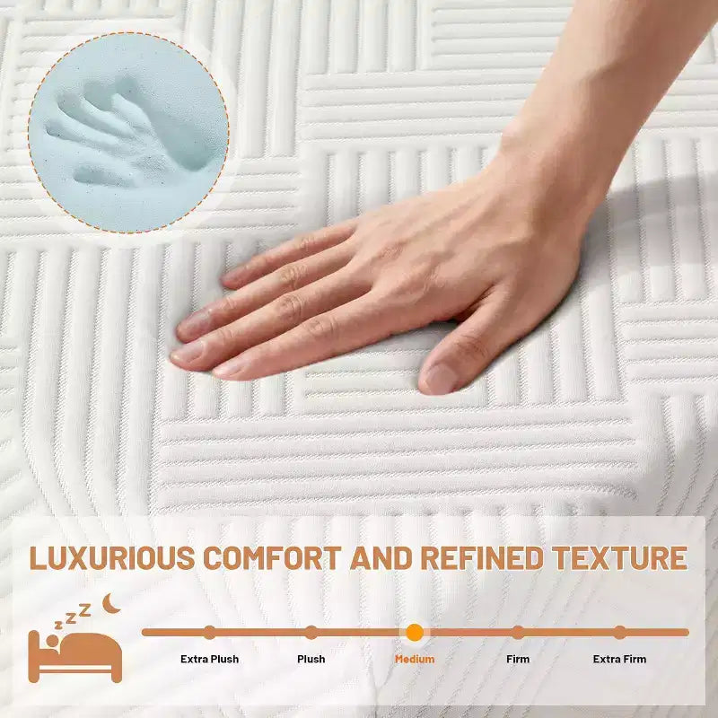 6 Inch Memory Foam Mattress – Medium Firm, Gel-Infused, Fiberglass-Free