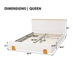 Modern Minimalist Boucle Upholstered Platform Bed with Headboard