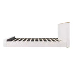 Modern Minimalist Boucle Upholstered Platform Bed with Headboard
