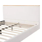 Modern Minimalist Boucle Upholstered Platform Bed with Headboard