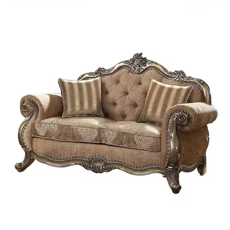 2-Seat Upholstered Loveseat with Accent Pillows