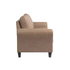 3-Seat Sofa with Rolled Arms – Light Brown Vegan Leather