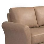 3-Seat Sofa with Rolled Arms – Light Brown Vegan Leather