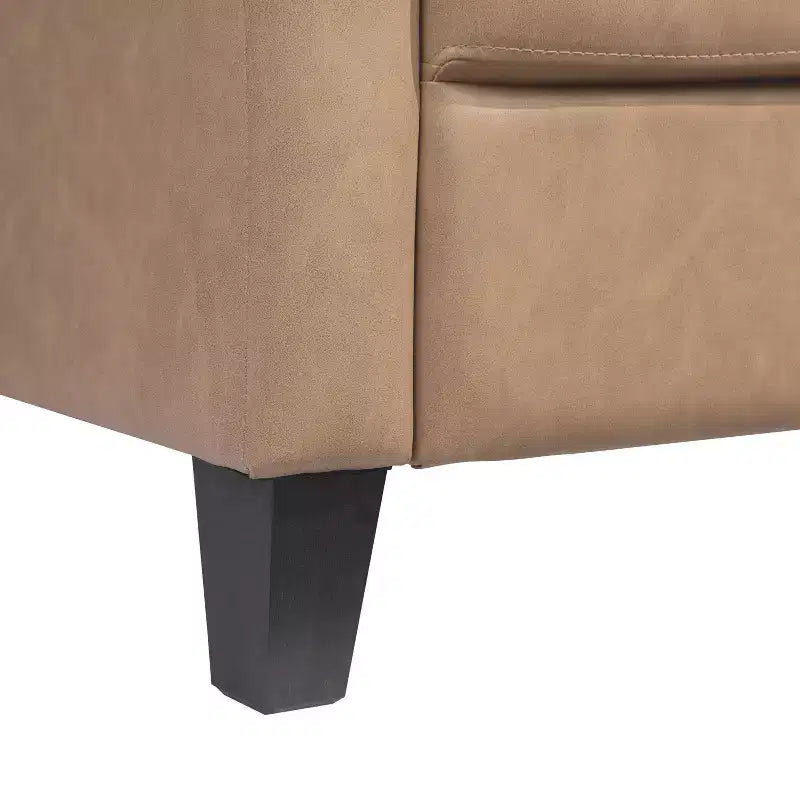 3-Seat Sofa with Rolled Arms – Light Brown Vegan Leather
