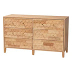 6-Drawer Dresser with Honeycomb Design, Natural