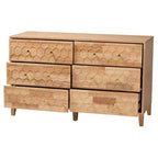 6-Drawer Dresser with Honeycomb Design, Natural