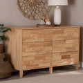 6-Drawer Dresser with Honeycomb Design, Natural