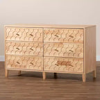 6-Drawer Dresser with Honeycomb Design, Natural