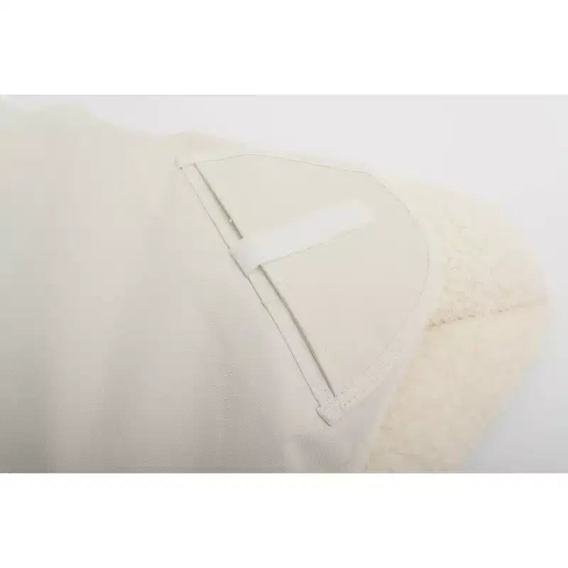 Faux Shearling Butterfly Chair with Steel Frame – Cream