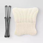 Faux Shearling Butterfly Chair with Steel Frame – Cream