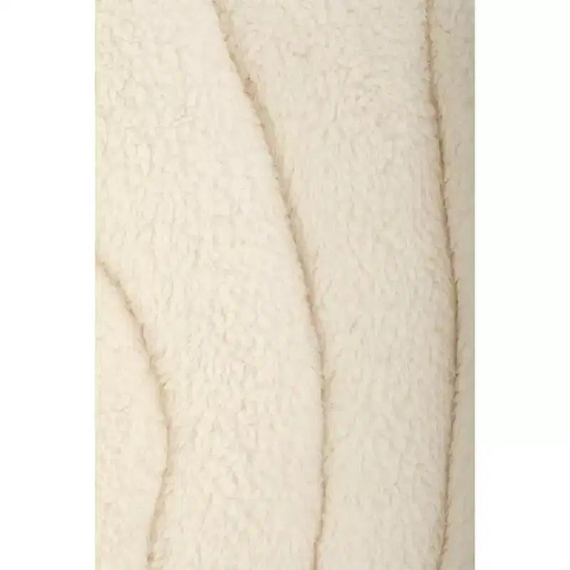 Faux Shearling Butterfly Chair with Steel Frame – Cream