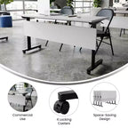 Heavy-Duty Nesting Flip Training Table with T-Legs, Modesty Panel and Cable Management