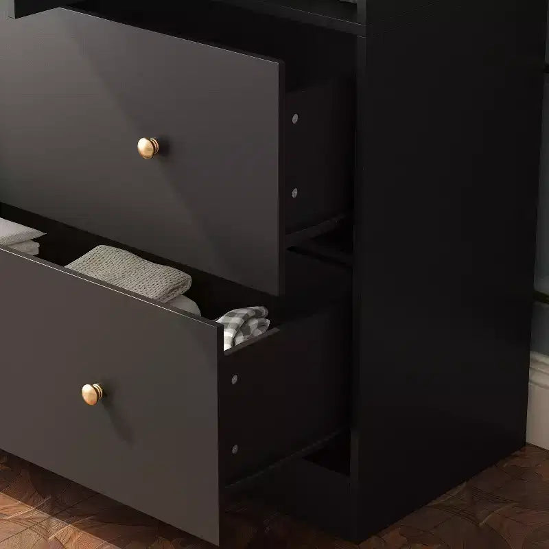 2-Door Armoire with Mirror, Hanging Rod and 2 Drawers