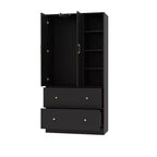 2-Door Armoire with Mirror, Hanging Rod and 2 Drawers