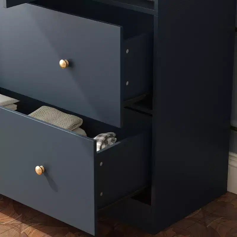 2-Door Armoire with Mirror, Hanging Rod and 2 Drawers