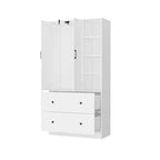 2-Door Armoire with Mirror, Hanging Rod and 2 Drawers