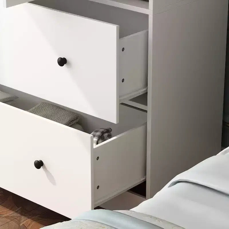 2-Door Armoire with Mirror, Hanging Rod and 2 Drawers