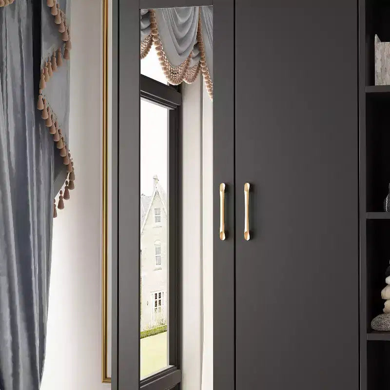 2-Door Armoire with Mirror, Hanging Rod and 2 Drawers