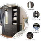 2-Door Armoire with Mirror, Hanging Rod and 2 Drawers