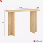 Fluted Console Table - Small Entryway Table for Narrow Spaces - Solid Wood Frame
