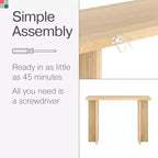 Fluted Console Table - Small Entryway Table for Narrow Spaces - Solid Wood Frame