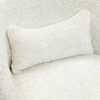 Upholstered Cream Club Swivel Chair with Wood Base