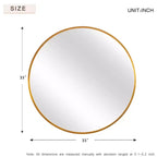 Round Metal Framed Decorative Wall Mirror