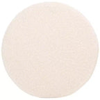 Faux Shearling Round Ottoman with Rubberwood Base