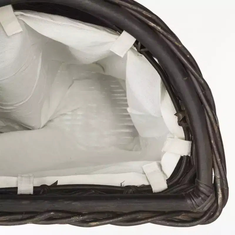 Natural Brown Rattan Laundry Hamper with Lid and Removable Liner