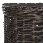 Natural Brown Rattan Laundry Hamper with Lid and Removable Liner