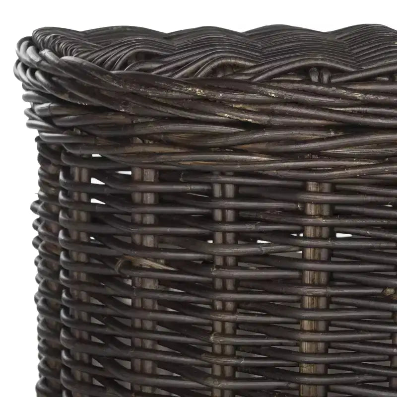 Natural Brown Rattan Laundry Hamper with Lid and Removable Liner