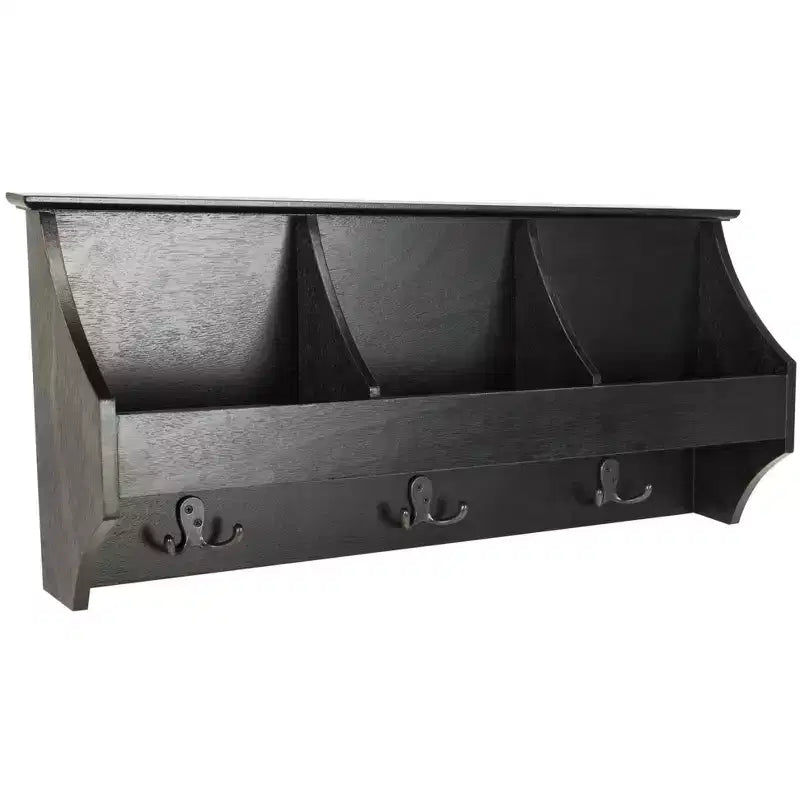 Hanging Storage Wall Rack with Hooks and Shelves