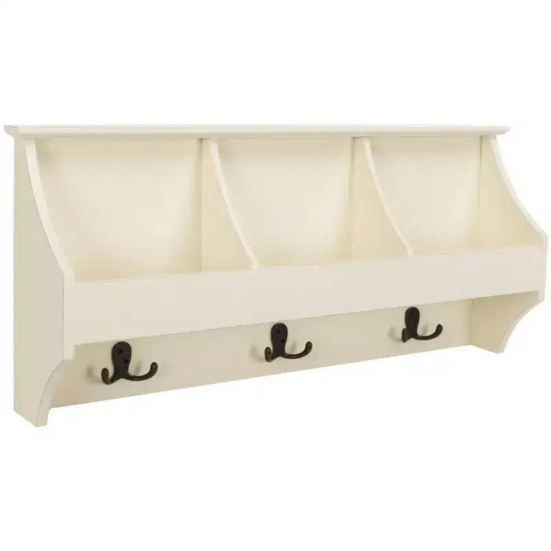 Hanging Storage Wall Rack with Hooks and Shelves