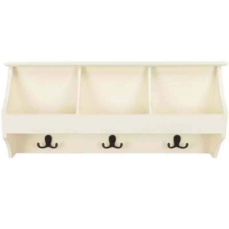 Hanging Storage Wall Rack with Hooks and Shelves