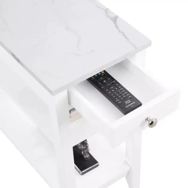 1 Drawer Chairside End Table with Shelves