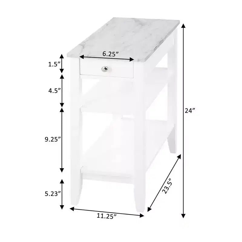 1 Drawer Chairside End Table with Shelves