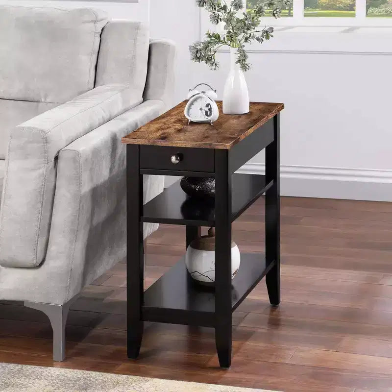 1 Drawer Chairside End Table with Shelves
