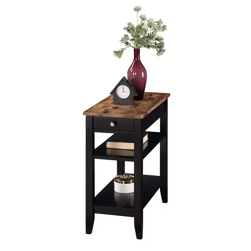 1 Drawer Chairside End Table with Shelves