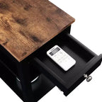 1 Drawer Chairside End Table with Shelves