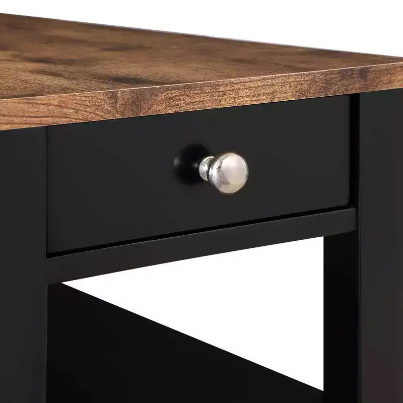 1 Drawer Chairside End Table with Shelves
