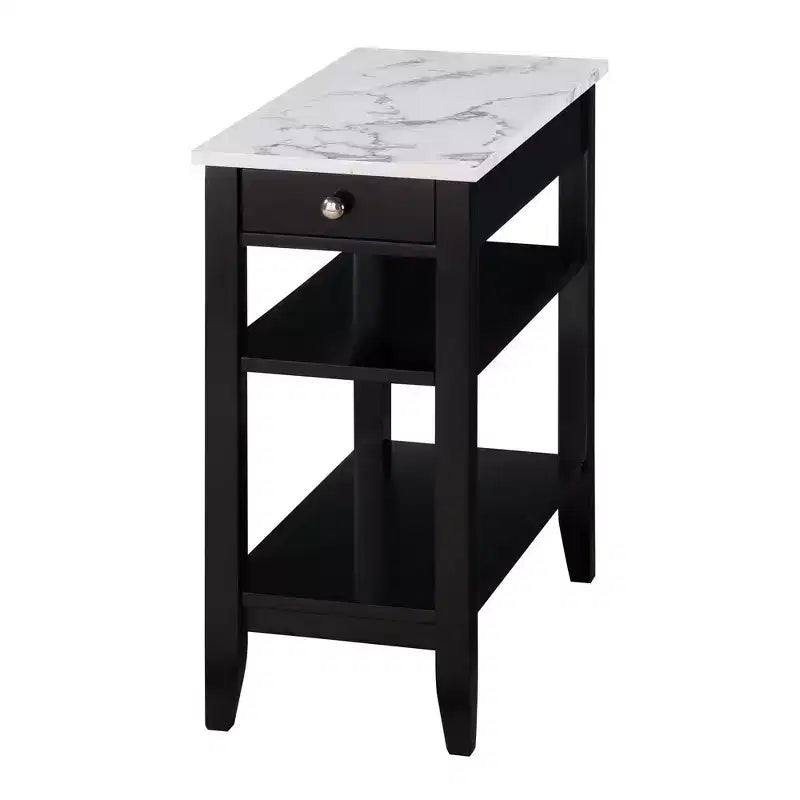 1 Drawer Chairside End Table with Shelves