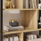 5-Tier Bookshelf with Storage Cabinet and Door, 71.1 Inch Tall, Metal Frame