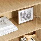5-Tier Bookshelf with Storage Cabinet and Door, 71.1 Inch Tall, Metal Frame