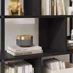 5-Tier Bookshelf with Storage Cabinet and Door, 71.1 Inch Tall, Metal Frame