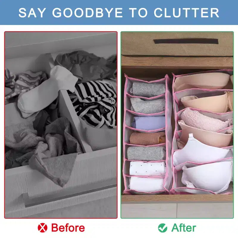 6-Grid Clothes Organizer Storage Box for Underwear, Socks and Folded Garments