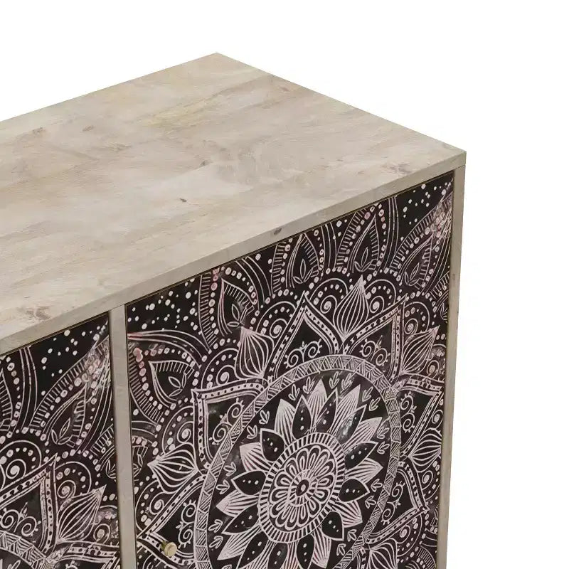Mango Wood Buffet Server with 4 Shelves and 3 Doors